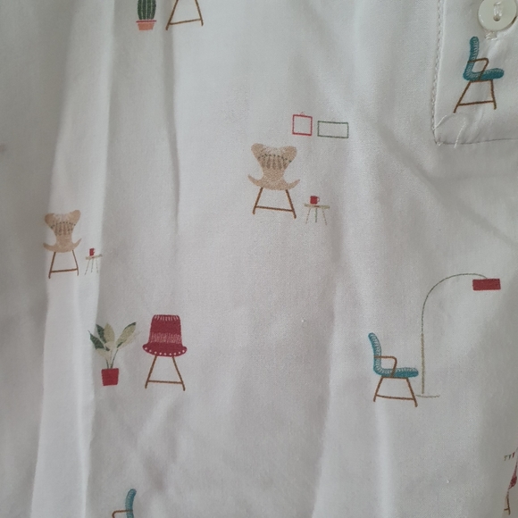 ZARA Office print blouse size xs - Picture 2 of 7